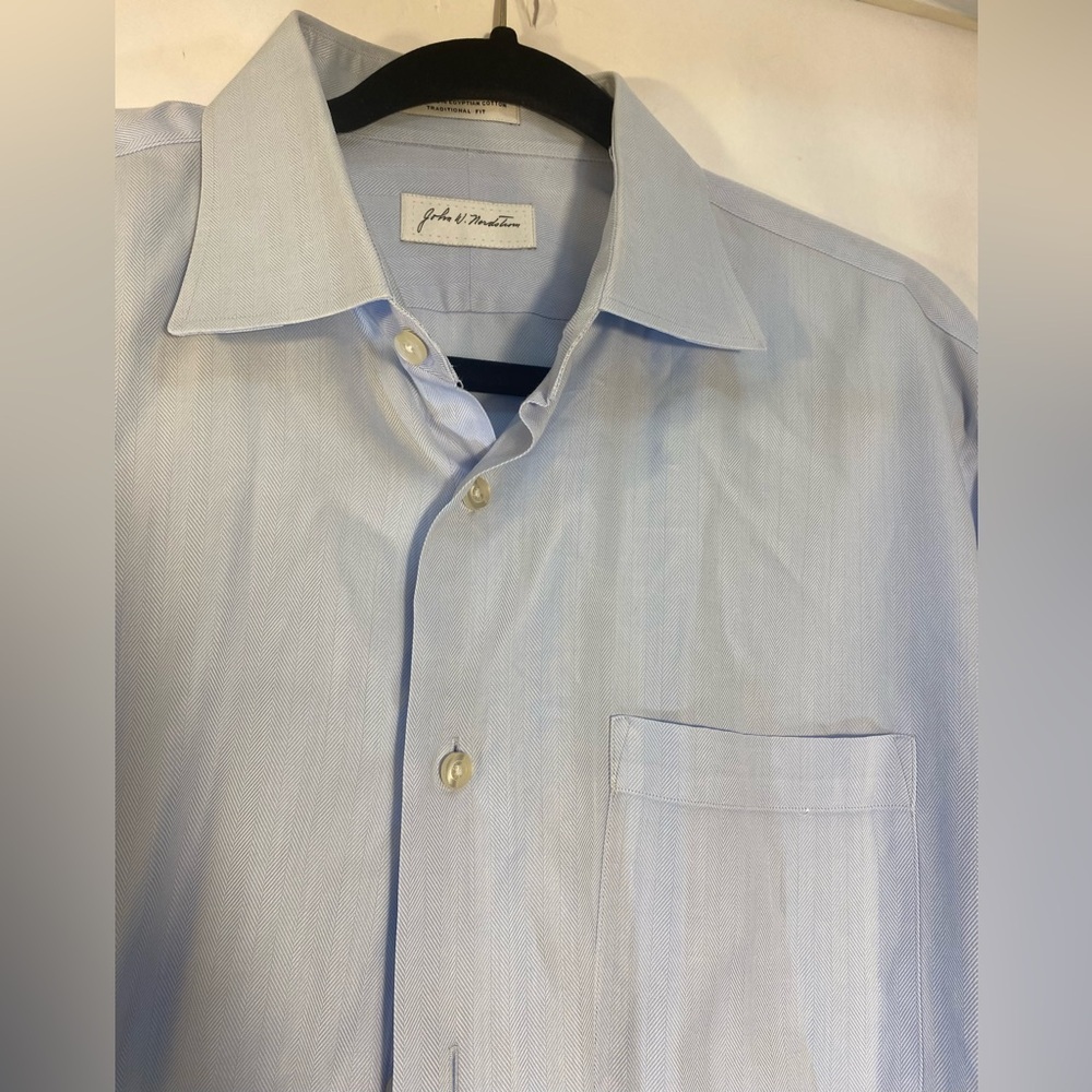 John W. Nordstrom Traditional‎ Fit Finest Egyptian Cotton Men’s Shirt 16.5 | 35 - Picture 4 of 9